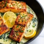 Stuffed Salmon with Creamy Spinach Filling Recipe