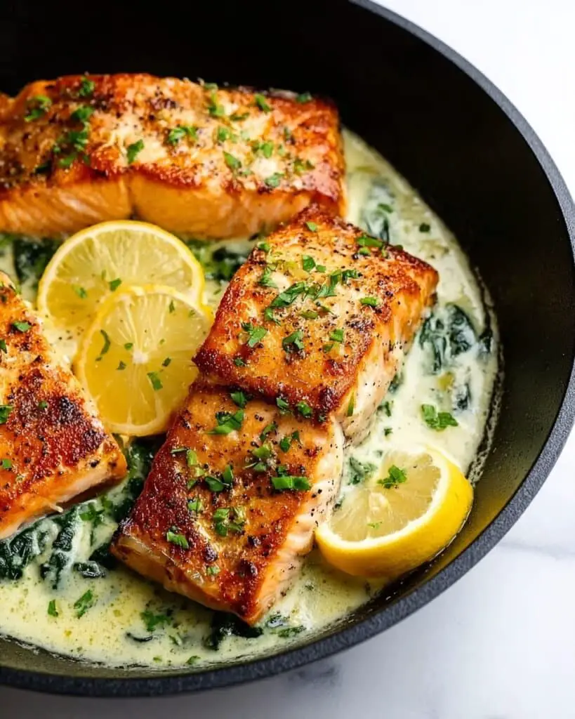 Stuffed Salmon with Creamy Spinach Filling Recipe