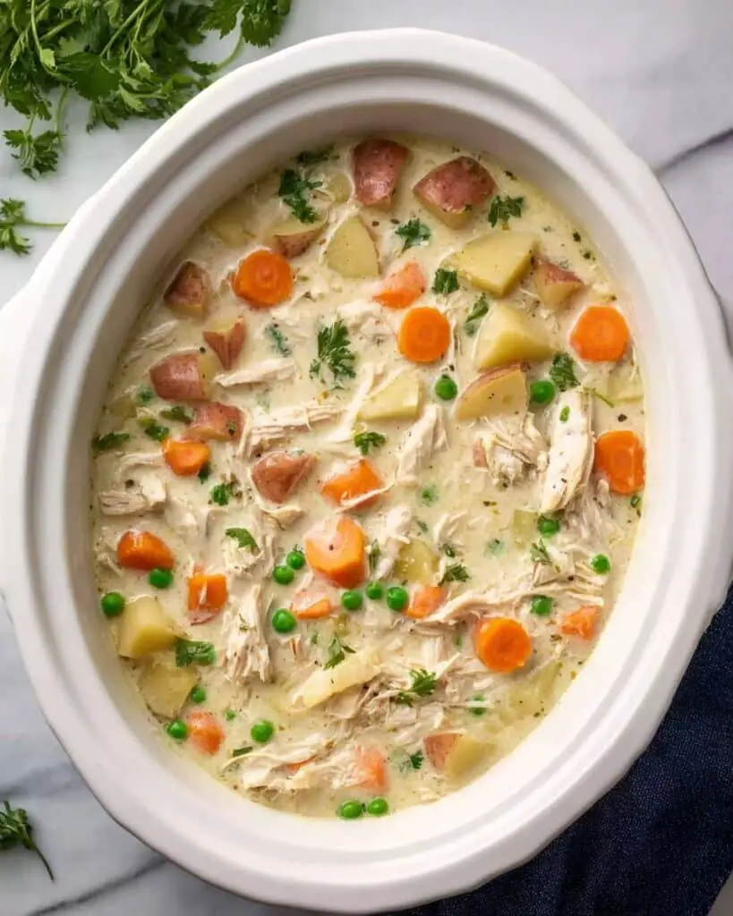Slow Cooker Garlic Parmesan Chicken Stew Recipe