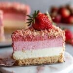 Easy Vegan No Bake Strawberry Crunch Cheesecake Recipe