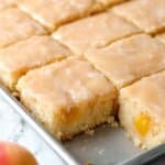 Vegan Peach Sheet Cake with Brown Sugar Frosting Recipe