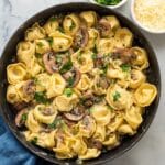 Tortellini with Mushrooms, Butter, and Parmesan Recipe