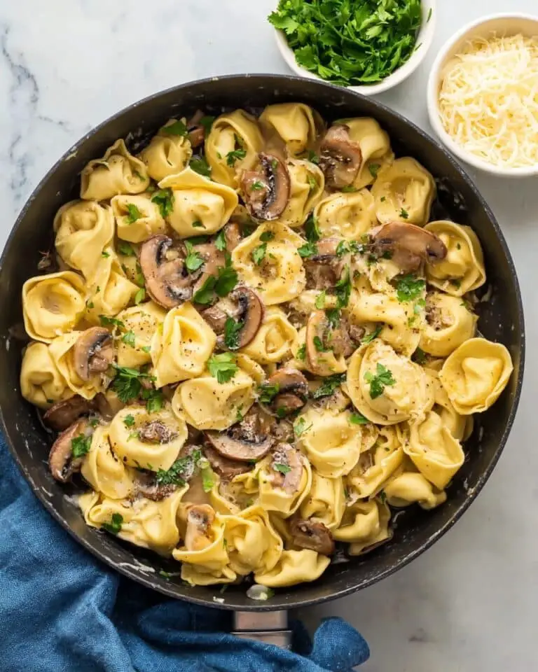 Tortellini with Mushrooms, Butter, and Parmesan Recipe