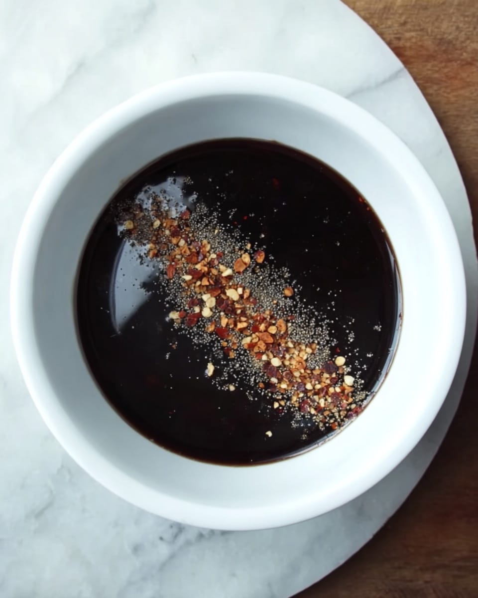A white bowl sits in the center of a larger white plate, filled with a base layer of light-colored cooked quinoa visible at the edges. On top of the quinoa is a thick layer of browned ground meat, cooked to a rich brown tone with small bits of lightly cooked onion mixed throughout. Scattered on the meat layer are a few curled, bright green sliced scallions, adding a fresh pop of color. The bowl and plate rest on a white marbled surface. photo taken with an iphone --ar 4:5 --v 7