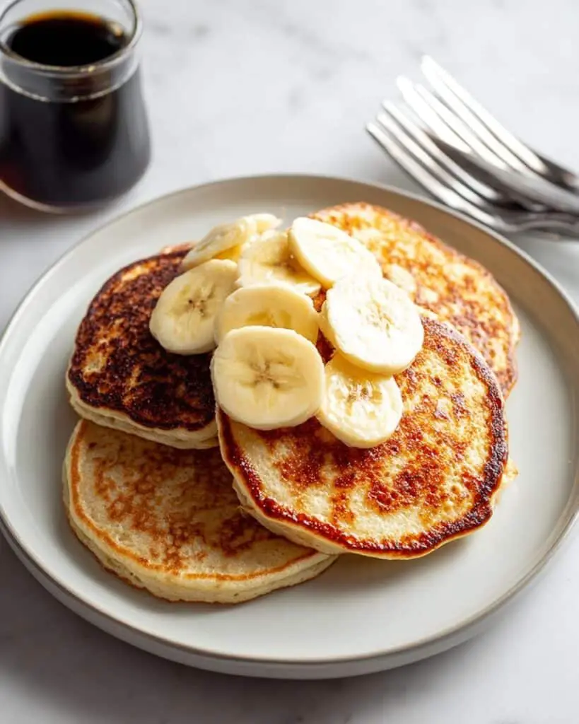 Light & Fluffy Greek Yogurt Pancakes with Bananas Recipe