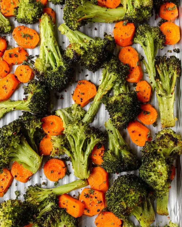 Roasted Broccoli and Carrots with Parmesan Recipe