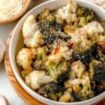 Roasted Broccoli and Cauliflower with Garlic and Parmesan Recipe