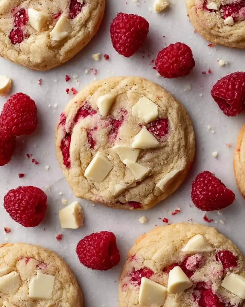 White Chocolate and Raspberry Cookies Recipe