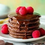 Chocolate Protein Pancakes with Vegan Chocolate Syrup Recipe