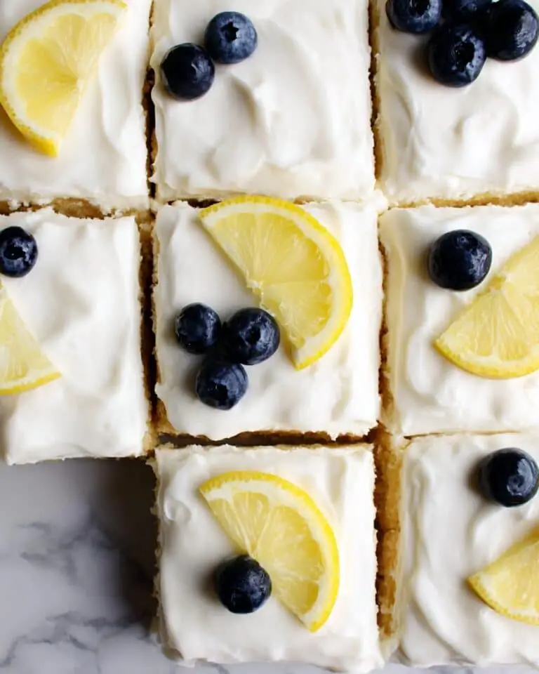 Lemon Blueberry Sheet Cake with Lemon Cream Cheese Frosting Recipe