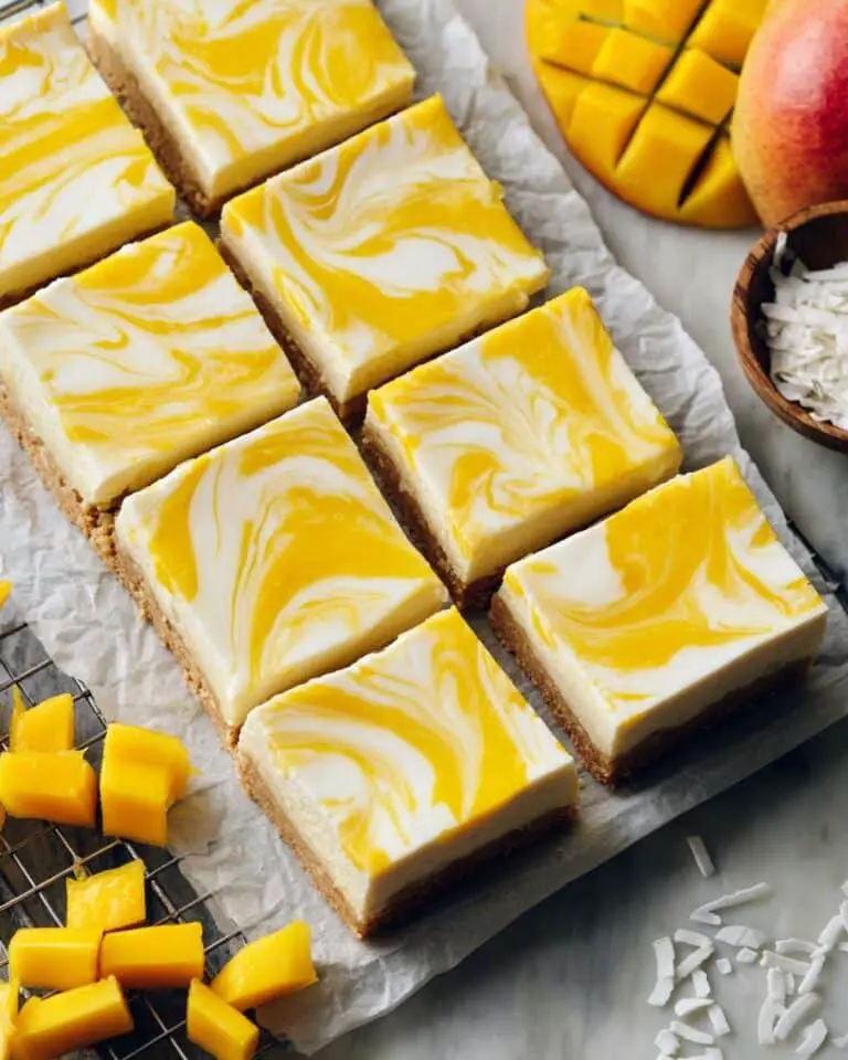 Coconut Mango Cheesecake Bars Recipe