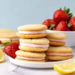 Lemon Sandwich Cookies with Strawberry Frosting Recipe