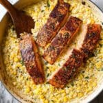 Creamed Corn Orzo with Salmon Recipe