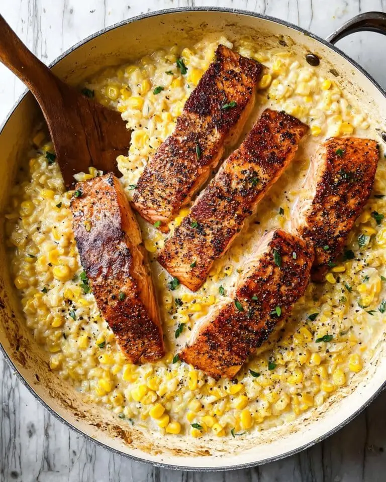 Creamed Corn Orzo with Salmon Recipe