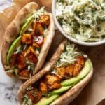 Sheet Pan Chicken Pitas with Herby Ranch Slaw Recipe