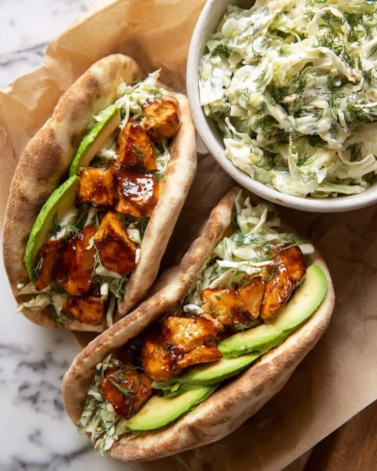 Sheet Pan Chicken Pitas with Herby Ranch Slaw Recipe