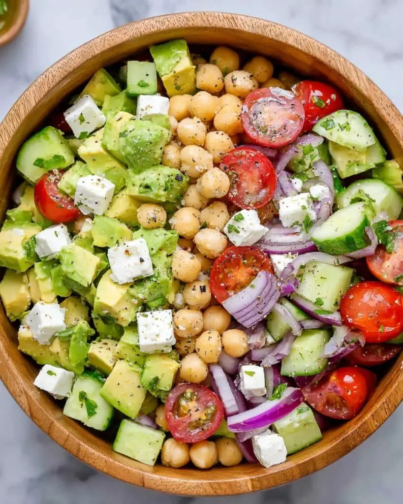 Chickpea Feta and Avocado Salad Recipe