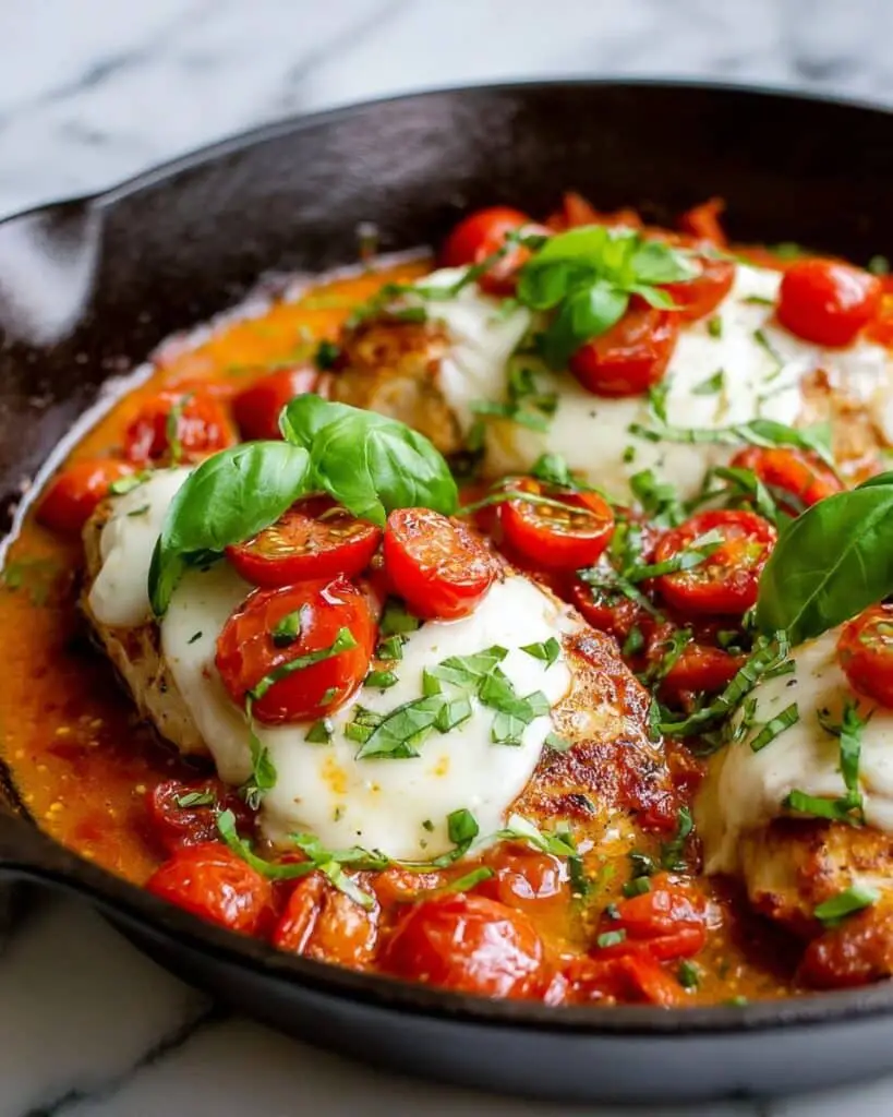 Balsamic Caprese Chicken Skillet Recipe