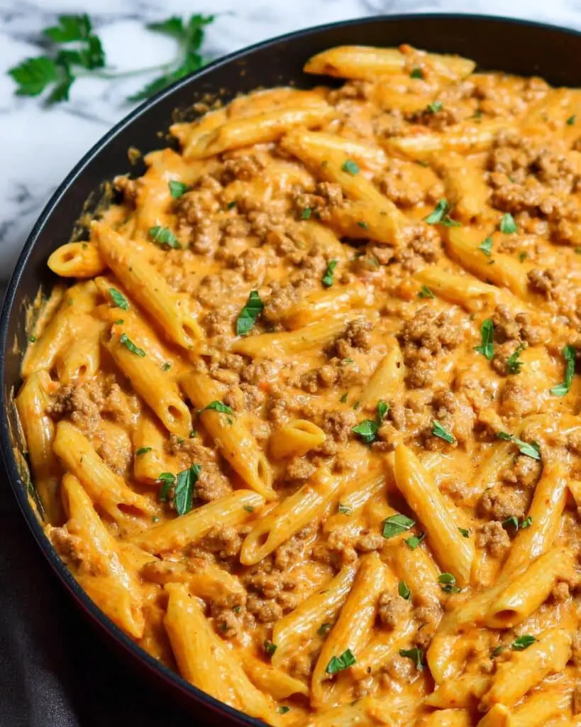 High Protein Creamy Beef Pasta Recipe