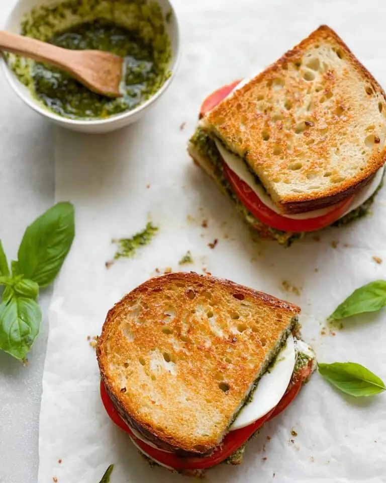 Mozzarella and Roasted Red Pepper Pesto Panini Recipe