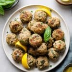 Lemon Herb Turkey Meatballs with Basil Vinaigrette Recipe