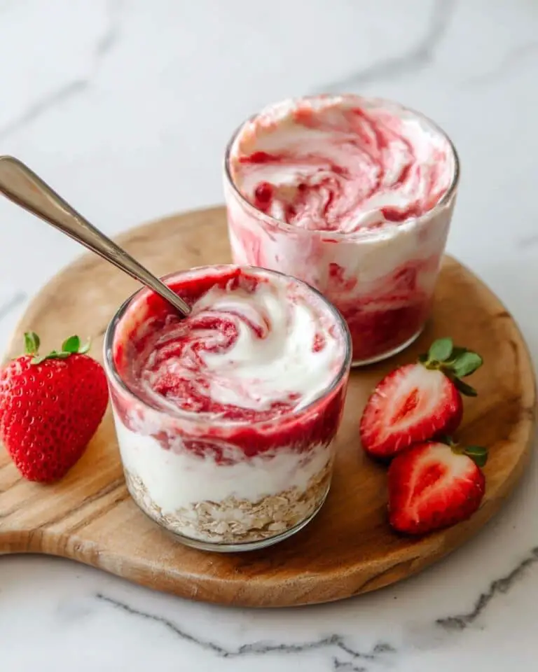 Strawberries and Cream Overnight Oats Recipe