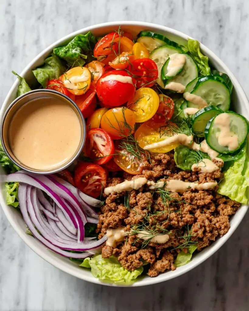 Healthy Burger Bowls with Special Sauce Recipe