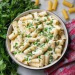 Silken Tofu Pasta with Peas and Parsley Recipe