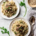 10-Minute Garlic + Herb Mushroom Quinoa Recipe