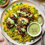 Peruvian Chicken and Rice with Green Sauce Recipe