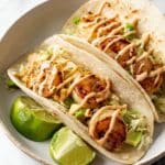 Blackened Shrimp Tacos with Spicy Slaw and Avocado Recipe