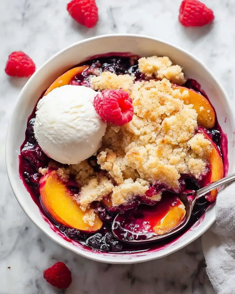 Easy Peach and Raspberry Cobbler Recipe