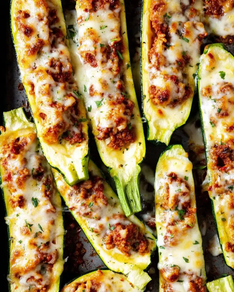 Easy Ground Beef Zucchini Boats Recipe