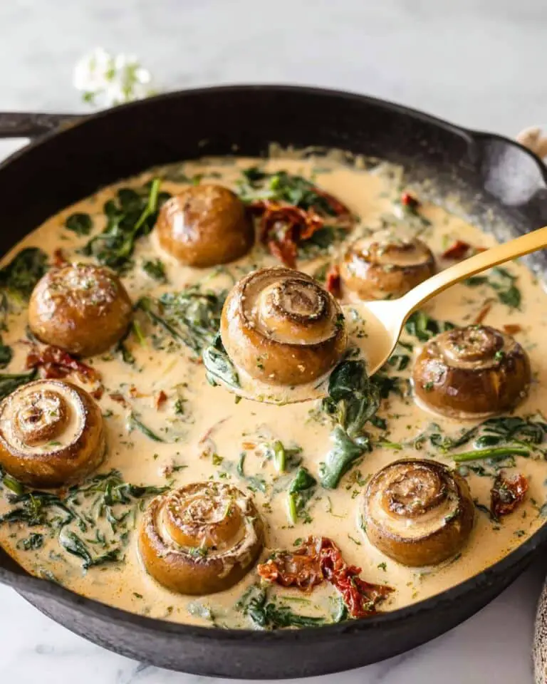 Creamy Garlic Butter Tuscan Mushrooms Recipe