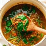 Hearty Lentil Soup with Fresh Spinach and Lemon Recipe