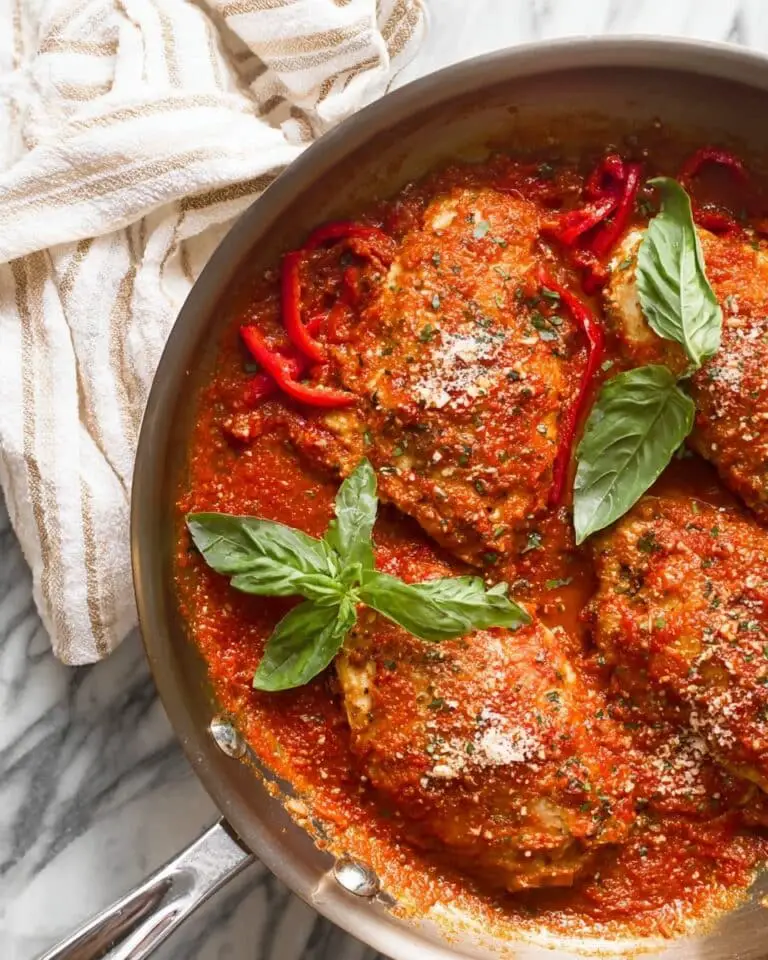 Roasted Red Pepper Chicken with Creamy Basil Sauce Recipe