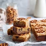 Salted Caramel Blondies with Pretzels Recipe