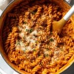 One Pot Creamy Tomato Beef Pasta Recipe