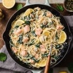Creamy Lemon Salmon Pasta with Spinach and Capers Recipe