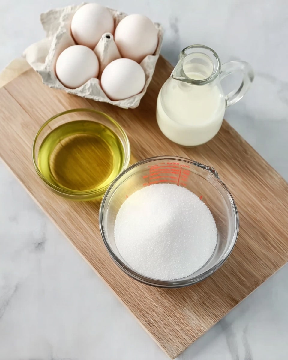 A clear glass bowl on a white marbled surface holds three main layers of ingredients: the bottom layer is light brown sugar with a soft and crumbly texture scattered around the bowl; on top of the sugar near the center is a bright yellow raw egg yolk sitting next to a dark amber liquid, likely vanilla extract; small orange specks of zest are sprinkled unevenly over the sugar, adding bursts of color. The ingredients are not mixed, with clear gaps between each layer photo taken with an iphone --ar 4:5 --v 7
