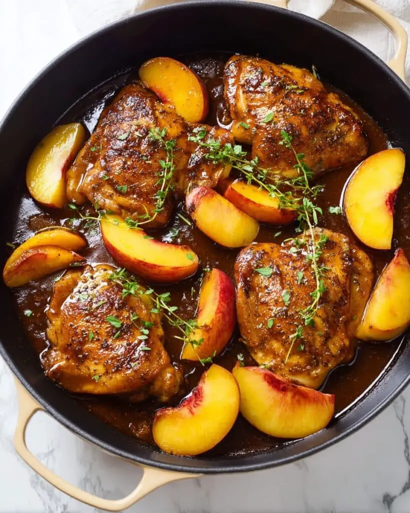Peach Chicken with Burrata and Honey-Glazed Almonds Recipe