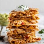 Chicken and Pepper Jack Quesadillas with Salsa and Guacamole Recipe