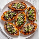 Sweet Potato Skins with Spinach, Black Beans, and Cheese Recipe