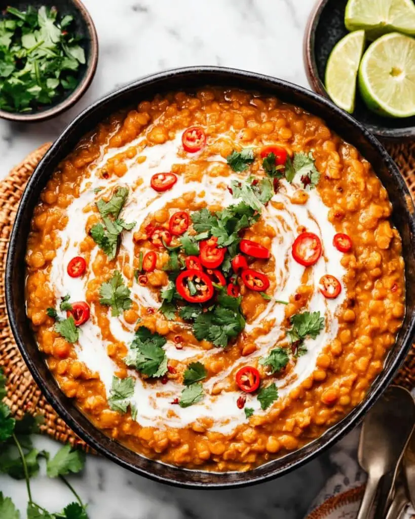 Slow Cooker Red Lentil Dahl with Coconut Milk Recipe