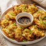 Tofu Vegetable Pancakes with Spicy Sweet Dipping Sauce Recipe