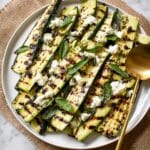 Grilled Zucchini with Goat Cheese, Basil & Honey Recipe