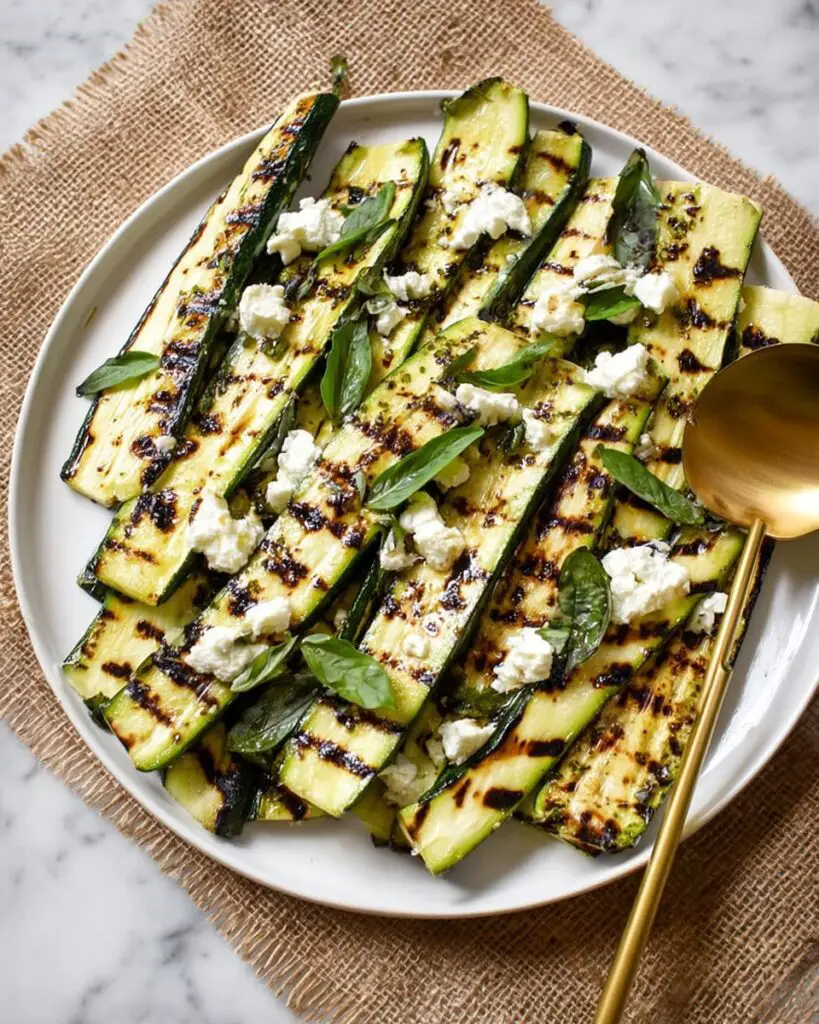 Grilled Zucchini with Goat Cheese, Basil & Honey Recipe
