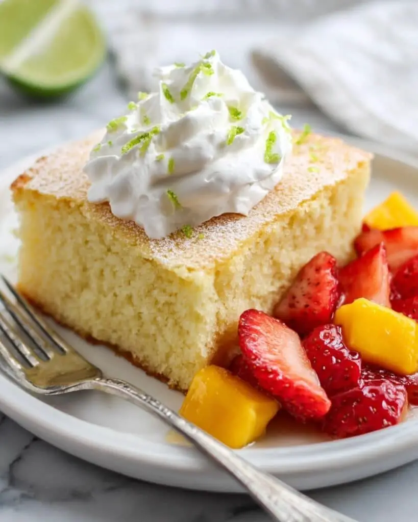 Tres Leches Cake with Fresh Fruit and Whipped Cream Recipe
