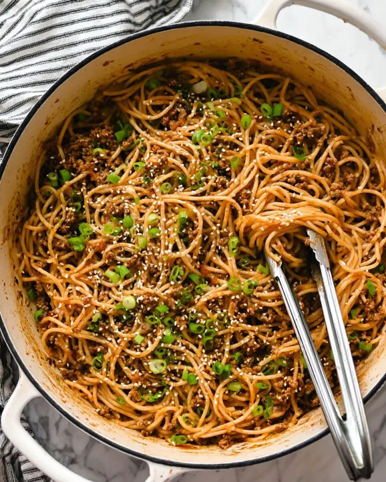 Fragrant Garlic Scallion Noodles with Ground Chicken Recipe