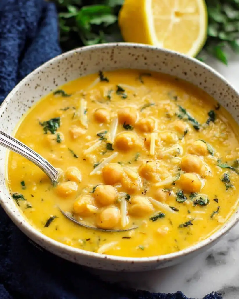 Lemon Chickpea Orzo Soup Recipe